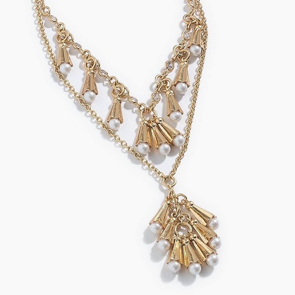 J. Crew Jewelry - J. Crew Layered Pearl Fringe Necklace